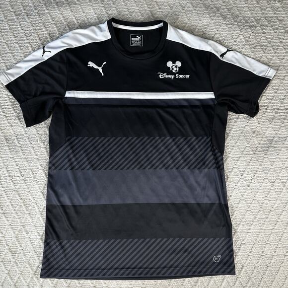 Puma Disney Soccer Jersey Black Gray Men's XL Mickey Mouse Graphic - Picture 1 of 7